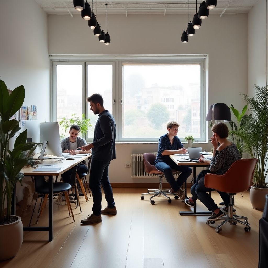 Equipo de profesores de diseño de interiores